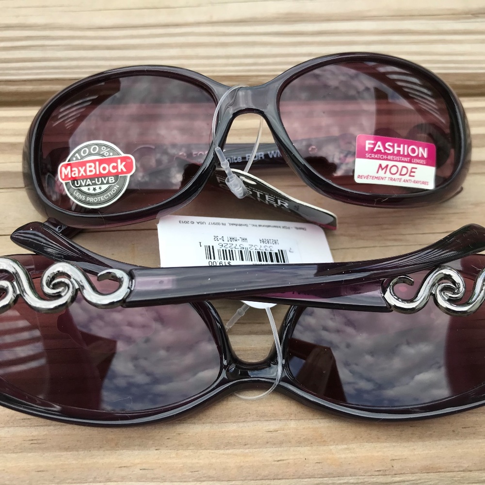 Lot of 2 Sunglasses Foster Grant Women Purple Eye - Picture 7 of 8